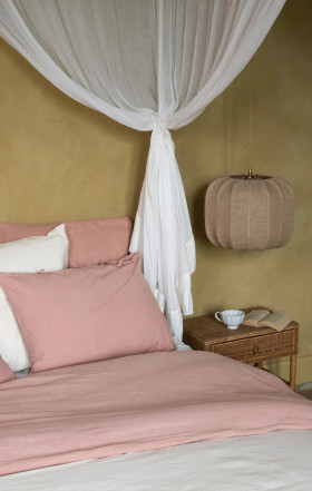 Housse de couette rose upcyclée en métis