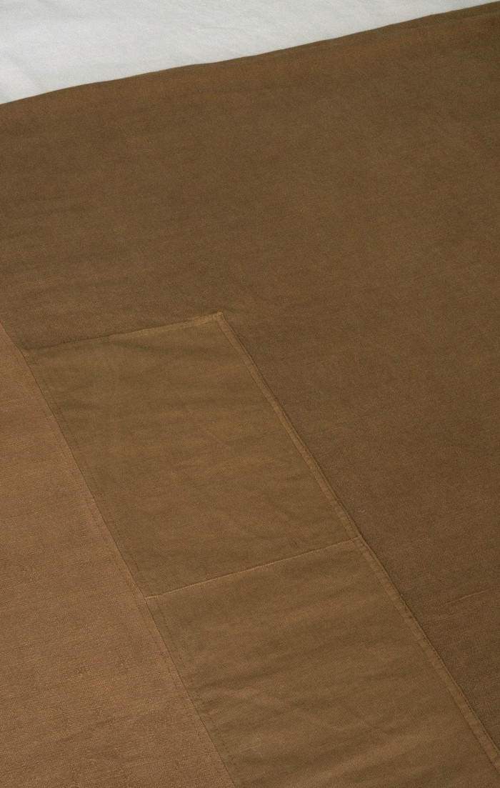 Couvre-lit bronze upcyclé en métis