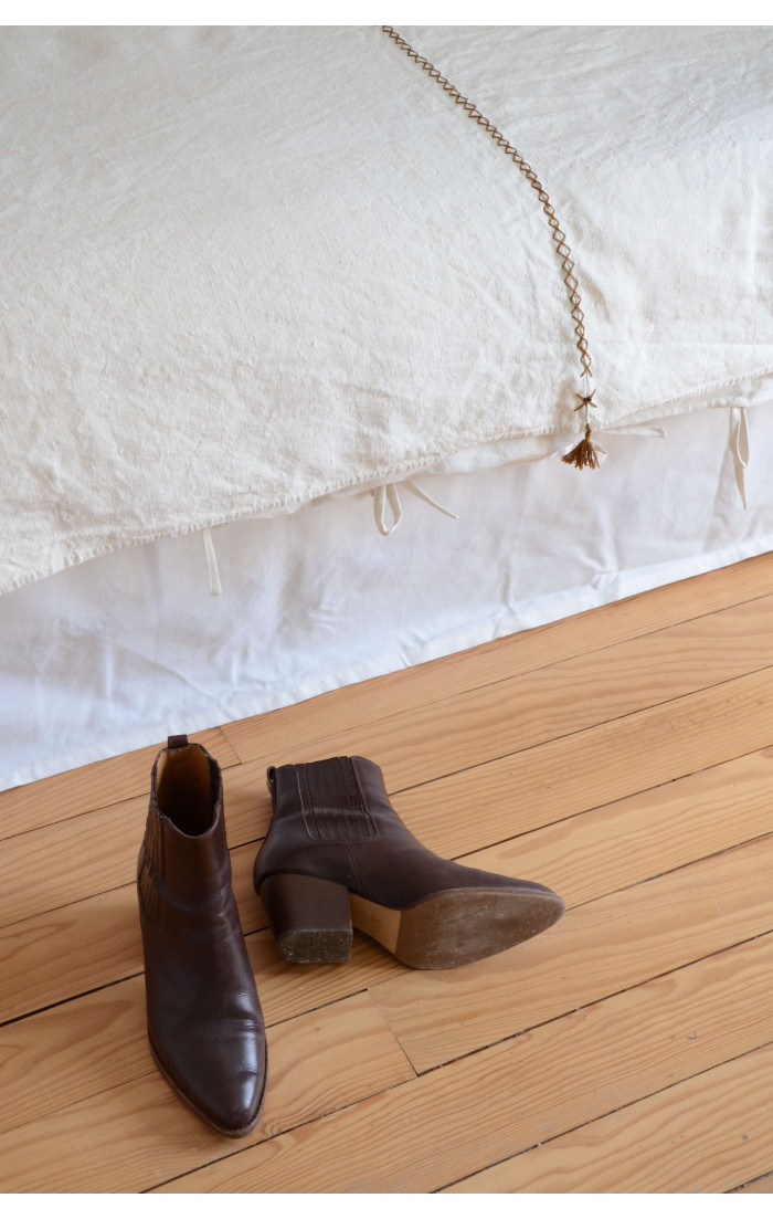 Jeté de lit bronze upcyclé en métis