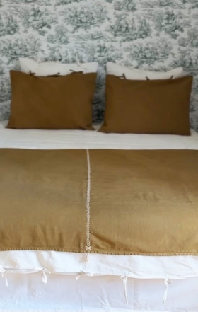 Jeté de lit brodé Bronze