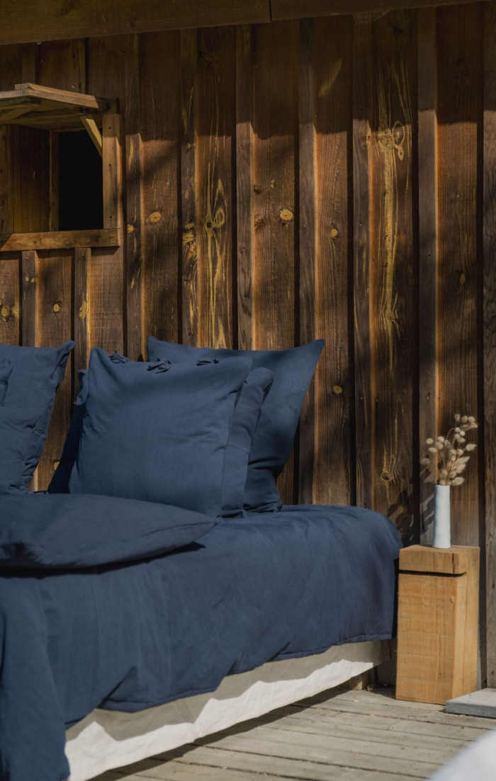 Taie d'Oreiller Bleu Ombre