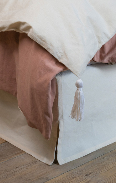Cache-sommier lin uni upcyclé en lin métis